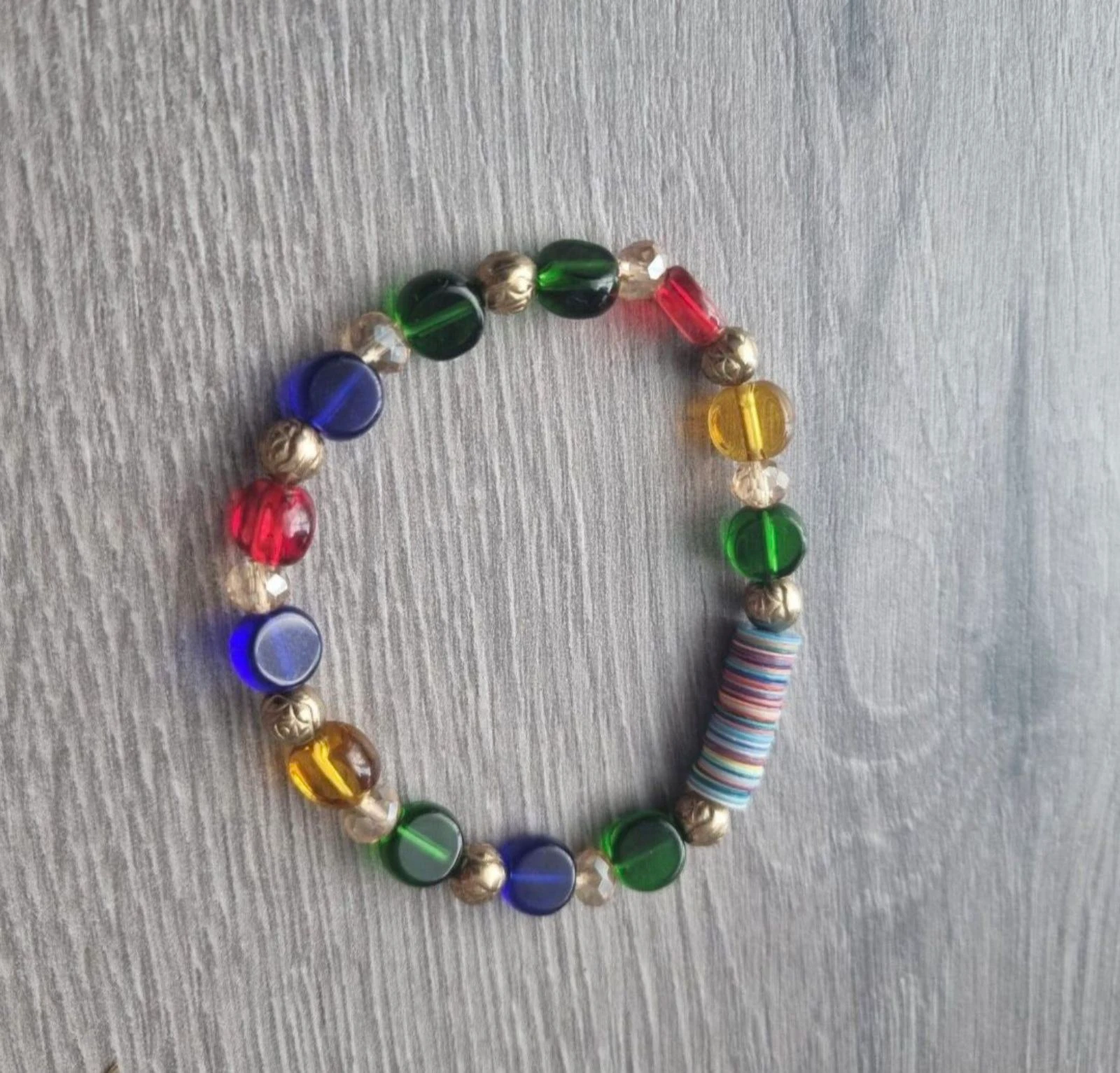 Bracelet coloré à perles avec perles de verre & Katsuki / Perles à disque – Boho / Été – photo 4